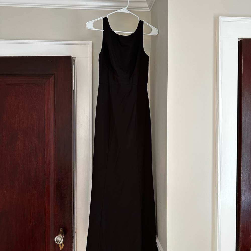 Amsale Black Sleeveless V-Neck Maxi Gown